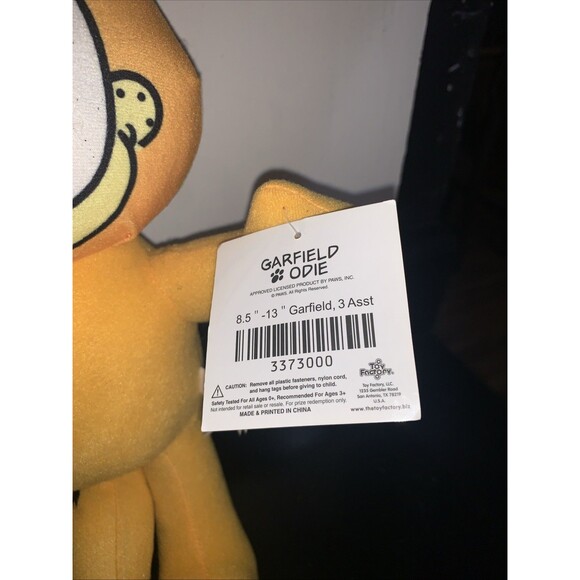Toy Factory 12" Garfield Orange Cat Plush Toy *Original Tags Stuffed Cartoon Cat - Picture 2 of 7